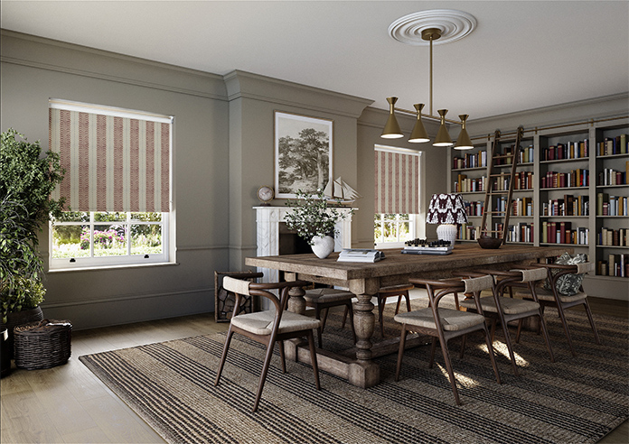 Land & Shore Fintra Stripe (Blackout), Red Blue - Roller Blind - Image 7